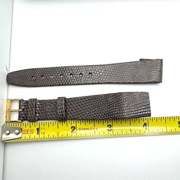 17mm Hirsch Brown Lizard Grain Leather Watch Band Gold Buckle Austria main image 7